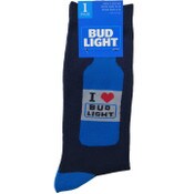 Wholesale - 1pr BUD LIGHT BLUE MEN CREW SOCKS SIZE 10-13 C/P 60, UPC: 194382048214